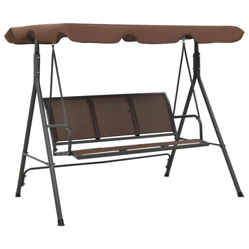 vidaXL Schommelbank met luifel koffiekleurig, Tuin en Terras, Overige Tuin en Terras, Nieuw, Verzenden