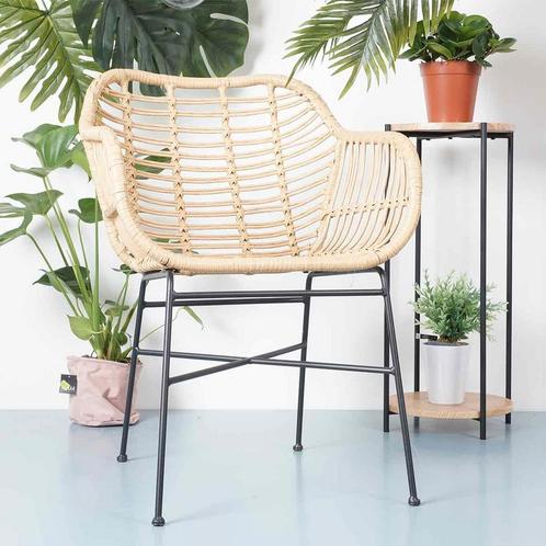Rotan tuinstoel | Eetkamerstoel | Rattan | Kuipstoel, Huis en Inrichting, Stoelen, Bruin, Nieuw, Eén, Verzenden