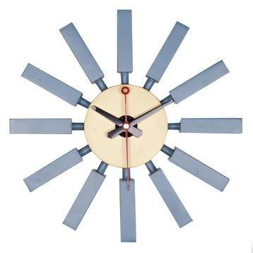 Wandklok Block clock Lichtblauw, Verzenden