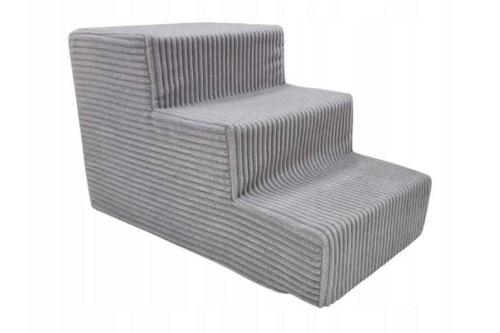 Hondentrap – 3 treden – corduroy – 30 cm hoog – lich, Dieren en Toebehoren, Honden-accessoires, Nieuw, Ophalen of Verzenden