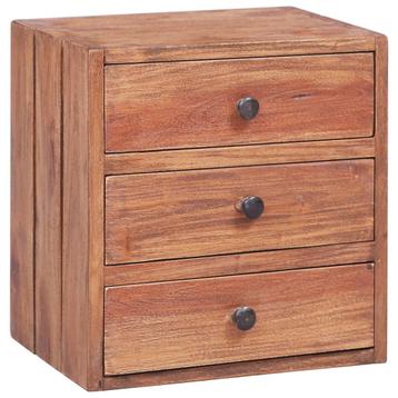vidaXL Nachtkastje met 3 lades 35x25x35 cm massief, Huis en Inrichting, Slaapkamer | Nachtkastjes, Verzenden, Nieuw