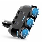 DrPhone CAR1 Multifunctionele Autolader - 3 Contactdozen, Verzenden, Nieuw