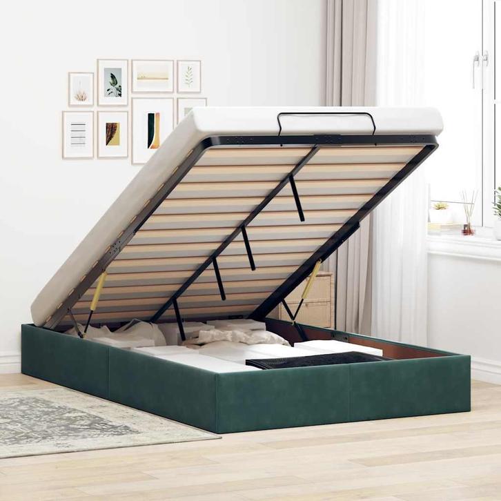 vidaXL Ottoman bedframe zonder matras 120x200 cm fluweel, Huis en Inrichting, Slaapkamer | Bedden, Nieuw, Verzenden