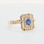 Zonder Minimumprijs - Ring 14 knopen. - 1.12ct. tw. Saffier, Handtassen en Accessoires, Ringen, Nieuw