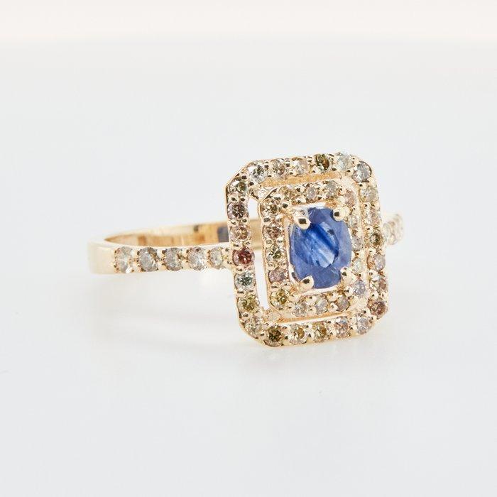 Zonder Minimumprijs - Ring 14 knopen. - 1.12ct. tw. Saffier, Handtassen en Accessoires, Ringen