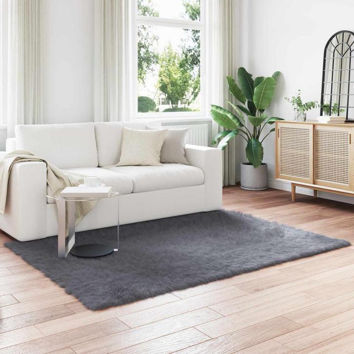 vidaXL Faux Schaapsvacht Tapijt Tafalla Antraciet 120 x 170, Huis en Inrichting, Stoffering | Tapijten en Vloerkleden, Nieuw, Verzenden