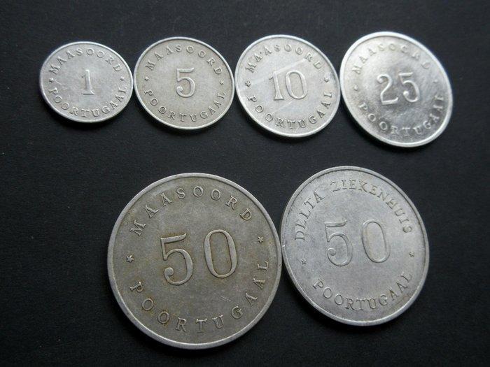 Nederland. Complete Serie Gestichtgeld 1 Cent t/m 50 Cent ND, Postzegels en Munten, Munten | Nederland