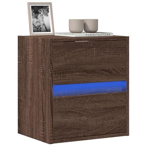 vidaXL Tv-wandmeubel met LED-verlichting 41x31x45 cm bruin, Huis en Inrichting, Kasten |Televisiemeubels, Nieuw, Verzenden