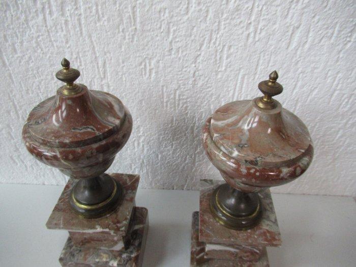 Cassolette (2) - 2 Antieke Franse cassolette vazen - Marmer, Antiek en Kunst, Antiek | Overige Antiek