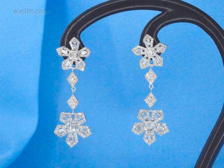 Witgouden oorbellen met 1.50 carat diamanten, Bijoux, Sacs & Beauté, Accessoires Autre, Enlèvement