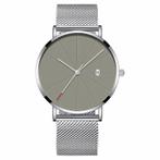 Fako® - Horloge - Mesh - Chicago - Ø40mm - Zilver/Grijs, Bijoux, Sacs & Beauté, Montres | Femmes, Verzenden