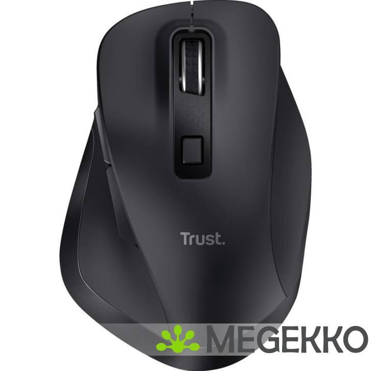 Trust Fyda Draadloze Ergonomische Zwarte Muis, Computers en Software, Overige Computers en Software, Nieuw, Verzenden