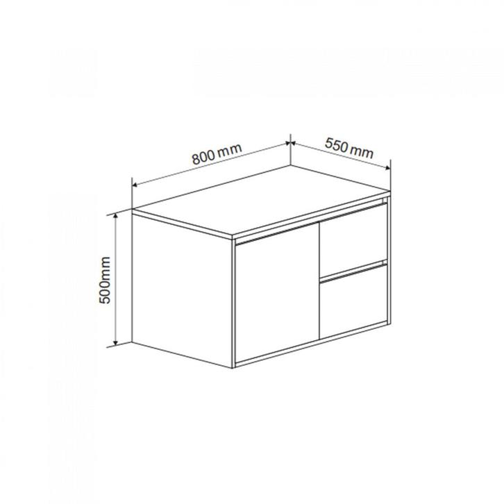 Florence Onderkast Manchester 80cm Steen, Huis en Inrichting, Badkamer | Badkamermeubels, Ophalen of Verzenden