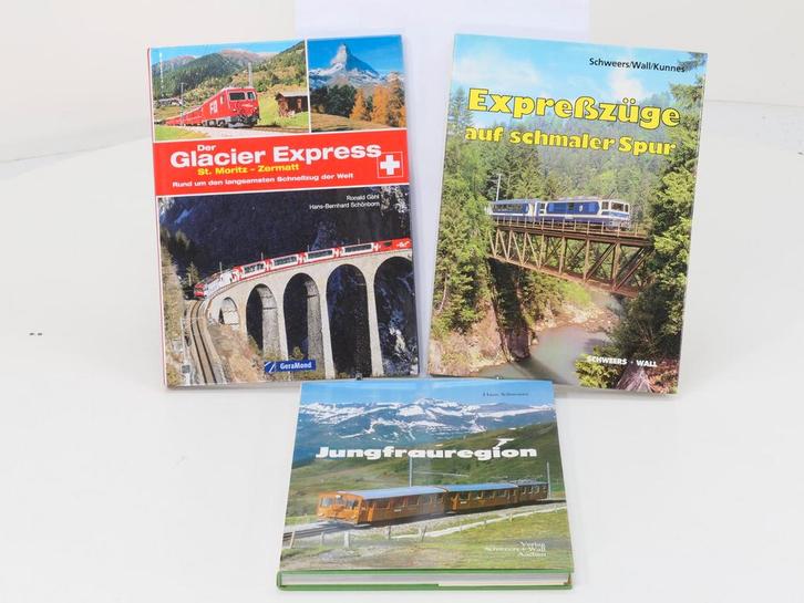 Set van 3 spoorwegenboeken Der Glacier-Express : Zermatt..., Hobby en Vrije tijd, Modelbouw | Overige, Gebruikt, Ophalen of Verzenden