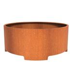 Cortenstaal plantenbak Ø200x80cm - Met poten