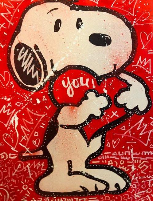 Artmony - Snoopy au grand cœur, Antiek en Kunst, Kunst | Schilderijen | Modern