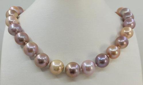 Halsketting - 14 karaat Witgoud - 12x15mm Edison-parels, Handtassen en Accessoires, Kettingen