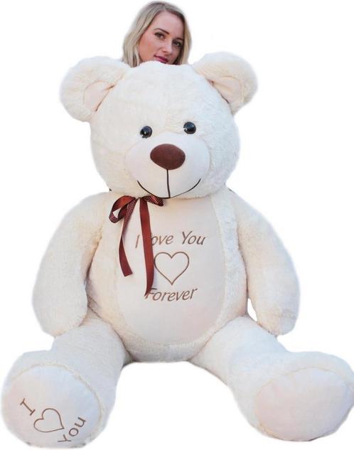 Grote knuffelbeer - I love you - Zacht - Crème, Kinderen en Baby's, Speelgoed | Knuffels en Pluche, Nieuw, Ophalen of Verzenden