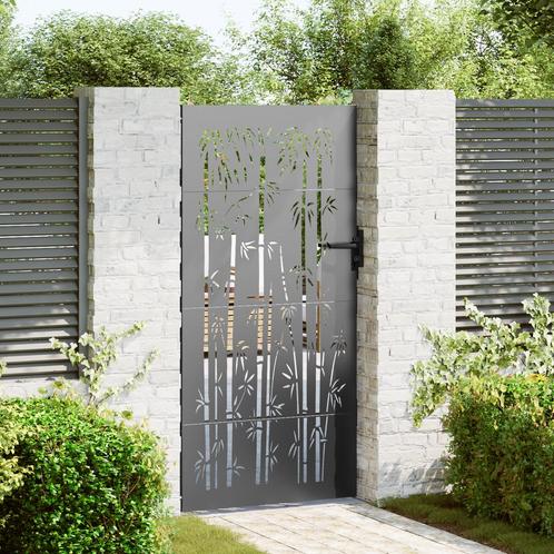 vidaXL Tuinpoort Anders met slot Zwart 105 x 200 cm, Tuin en Terras, Tuinpoorten, Nieuw, Verzenden