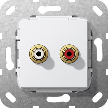 Gira Audio Rca Soldeerverbinding Basis Invoegstuk Wit -, Doe-het-zelf en Bouw, Elektriciteit en Kabels, Verzenden