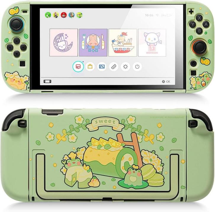 GeekShare Protective Case for Switch 2-Matcha Froggy (Switch, Consoles de jeu & Jeux vidéo, Consoles de jeu | Nintendo Consoles | Accessoires