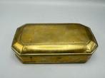 Antieke messing tabaksdoos - achthoekig model met, Antiek en Kunst