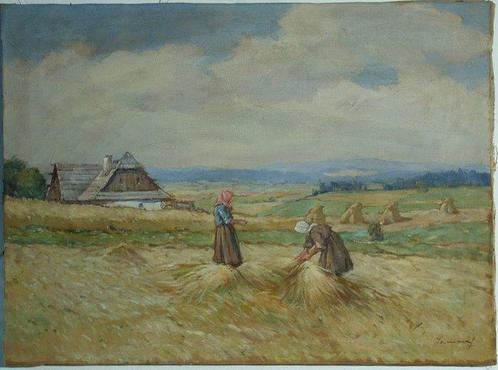 Jan Karel Janovsky (1869-1931) - Feldarbeiten - NO RESERVE, Antiek en Kunst, Kunst | Schilderijen | Klassiek