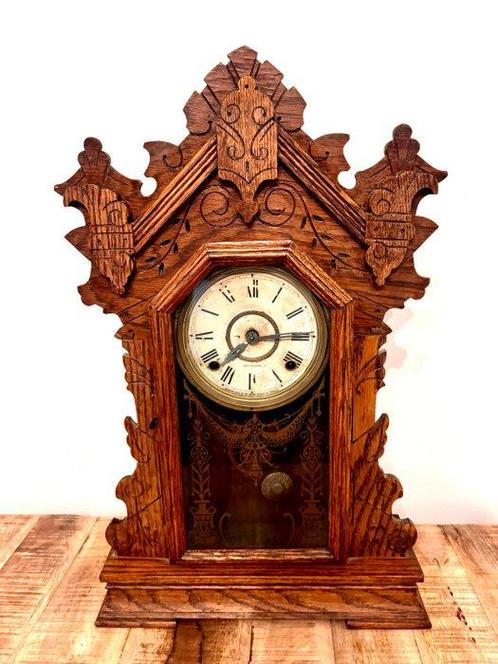 Horloge de table - Seth Thomas - Bois, Laiton, Verre -, Antiek en Kunst, Antiek | Klokken