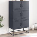 vidaXL Dressoir 68,5x38,5x123,5 cm staal antracietkleurig, Huis en Inrichting, Kasten | Dressoirs, Verzenden, Nieuw