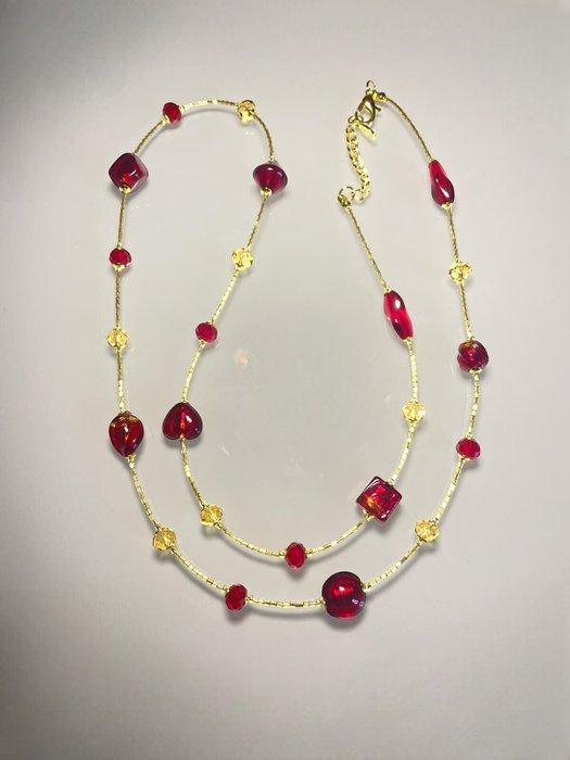 verre de Murano - Collier - Murano Rosso Ambra, Antiquités & Art, Antiquités | Verre & Cristal