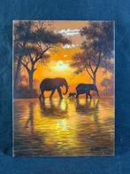 Giovanni Morello (1956) - Tramonto Africano, Antiek en Kunst