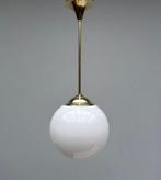 Lampe à suspendre - Opaline - Lustre suspendu en laiton avec, Antiquités & Art