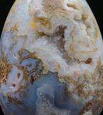 Blauwe Coyamito Agaat Geode-ei - Weergavekwaliteit Ei -