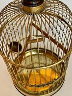 Hollywood Regency Cage à oiseaux - Laiton, Bois - Cage à, Antiquités & Art