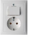 Hager Berker S1 Combination Switch Socket Outlet Polar White, Doe-het-zelf en Bouw, Verzenden, Nieuw
