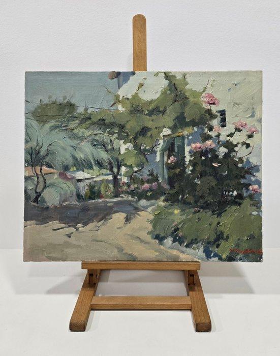 Oscar Falguera Boixareu (1927) - Rincón del jardín, Antiquités & Art, Art | Peinture | Classique