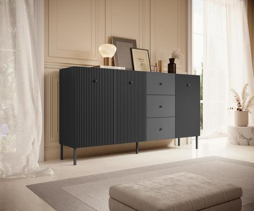 Meubella Dressoir Vermont antraciet 180 cm, Huis en Inrichting, Kasten | Dressoirs, 25 tot 50 cm, Nieuw, 150 tot 200 cm, Verzenden