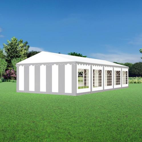 Partytent 5x10 PVC - Classic | Grijs / wit, Tuin en Terras, Partytenten, 8 meter of meer, Partytent, Nieuw, 4 tot 6 meter, Verzenden