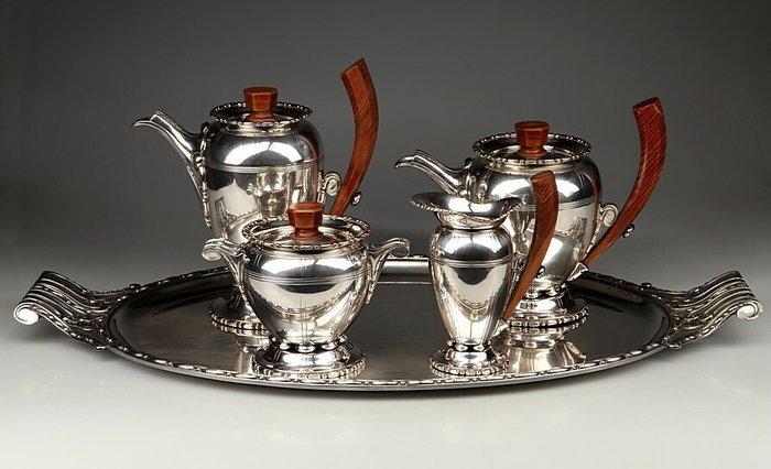 Durousseau & Raynaud - Koffie- en theeservies - Verzilverd, Antiek en Kunst, Antiek | Meubels | Stoelen en Sofa's