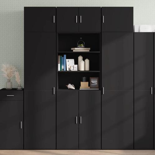 vidaXL Opbergkast 70x42,5x225 cm bewerkt hout zwart, Huis en Inrichting, Kasten | Dressoirs, Nieuw, Verzenden