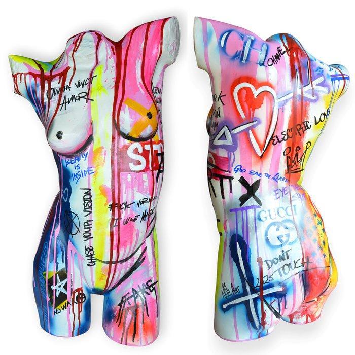 sculptuur, Torso 3D XXL Graffiti - 80 cm - Hars - 2025, Antiek en Kunst, Kunst | Designobjecten