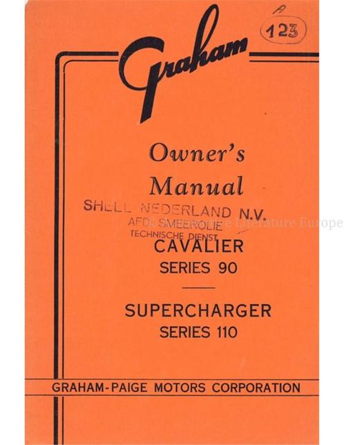1936 GRAHAM CAVALIER SERIES 90 | SUPERCHARGER SERIES 110, Auto diversen, Handleidingen en Instructieboekjes