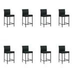 Set van 8 Leren barkrukken Bright laag - Toledo Nero, Ophalen of Verzenden