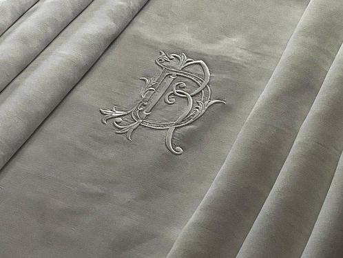 draps en lin et en soie avec les initiales R.D. - Drap de, Antiek en Kunst, Antiek | Meubels | Stoelen en Sofa's