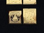 Monde - Officiel Gold on Silver Proofs 24K - First Stamps of