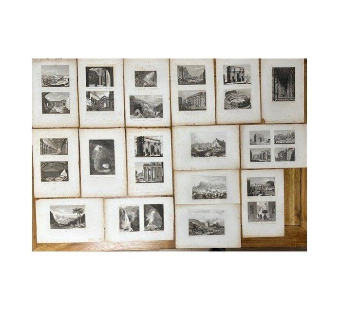 Collection thématique - Gravures de ruines romaines et de, Antiek en Kunst, Antiek | Overige Antiek