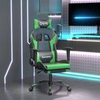vidaXL Chaise de jeu avec repose-pied Noir et vert, Verzenden