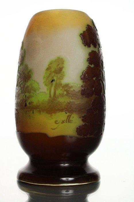 Etablissements Gallé - Emile Gallé - Vase - Paysage, Antiek en Kunst, Antiek | Glaswerk en Kristal