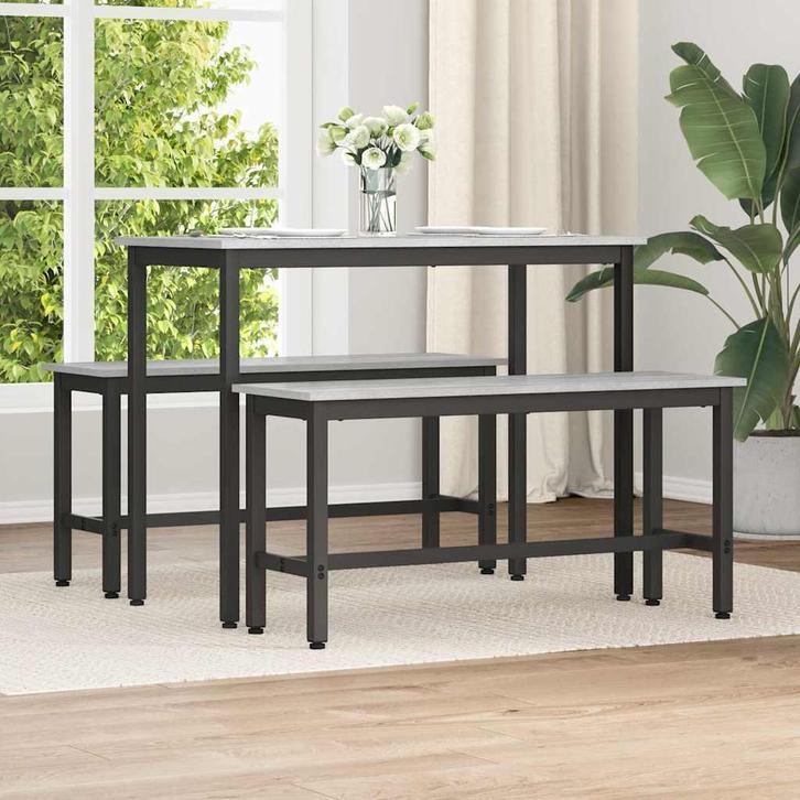 vidaXL Eetbank Grijs Sonoma 100 x 32,5 x 48,5 cm, Huis en Inrichting, Stoelen, Nieuw, Verzenden