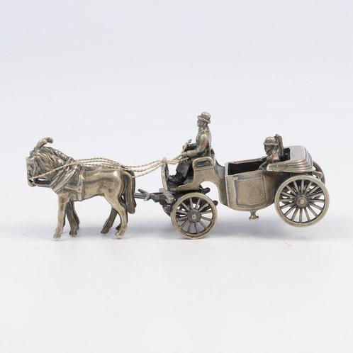 NO RESERVE Argentor - Koets - Personnage miniature - Argent, Antiek en Kunst, Antiek | Zilver en Goud